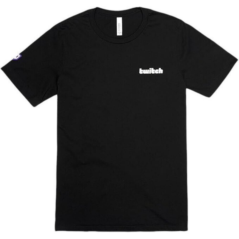Twitch Logo Wordmark Short Sleeve T-Shirt Tee Shirt Black Men's